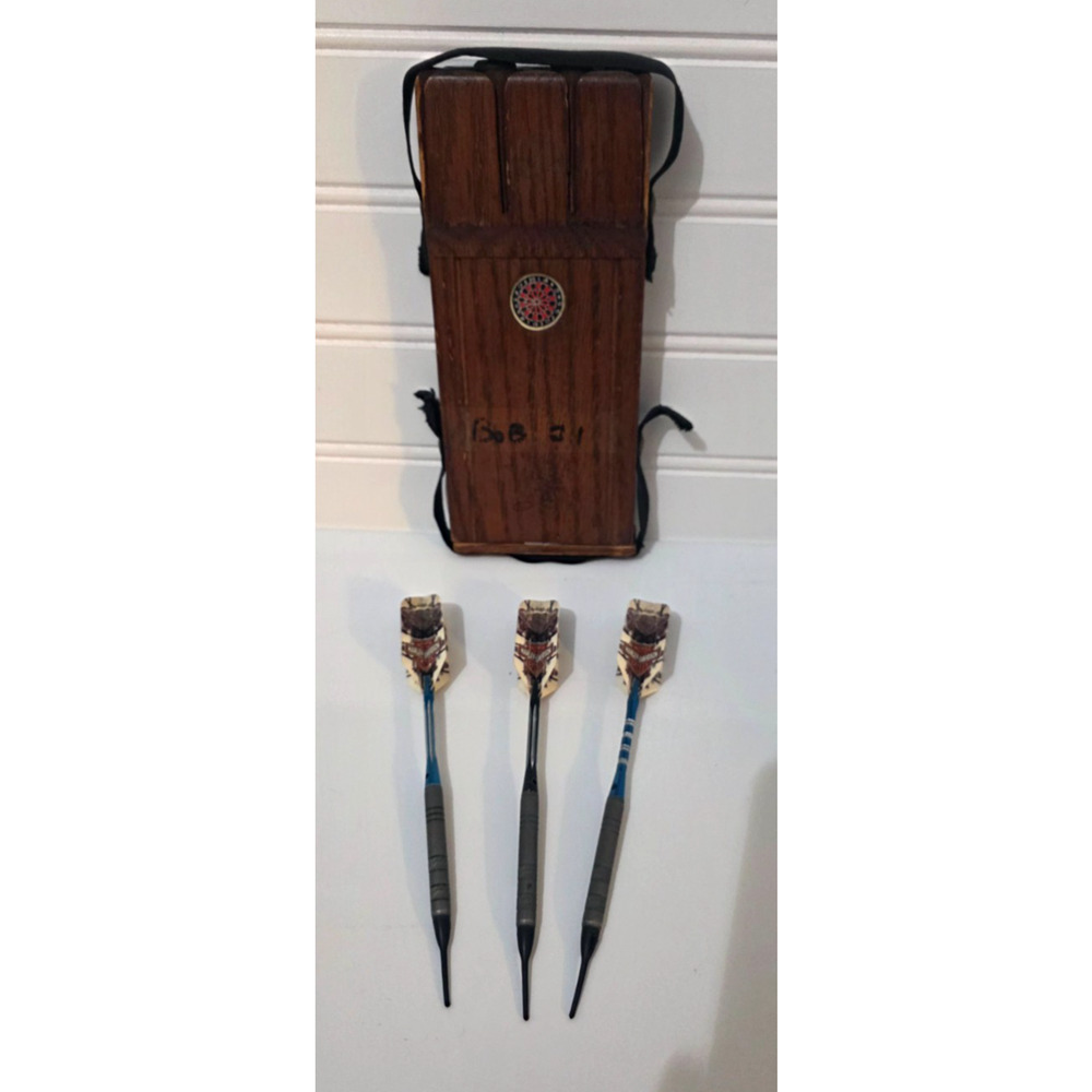 Harley Davidson Set Of 3 Soft Tip Darts in Wood Case Different